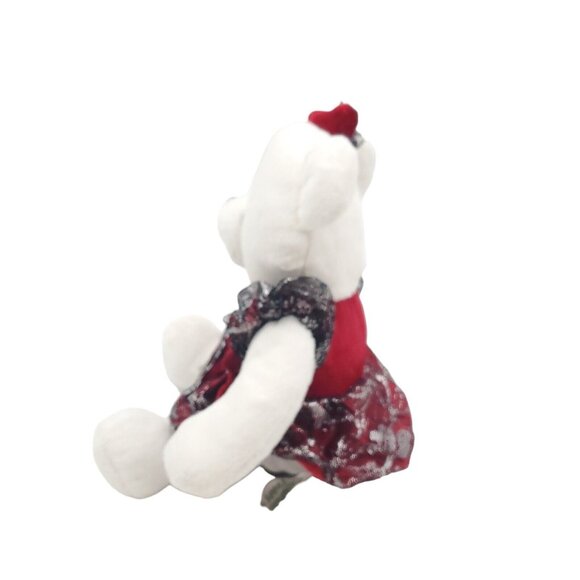 2013 Snow Flake 12" White Teddy Plush Dan Dee Christmas‎ Holiday Stuffed Animal - Picture 3 of 6